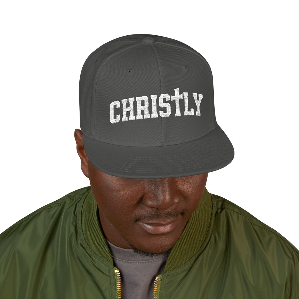 Embroidered 'Christly' Snapback Hat – Gothic Cross Streetwear Cap