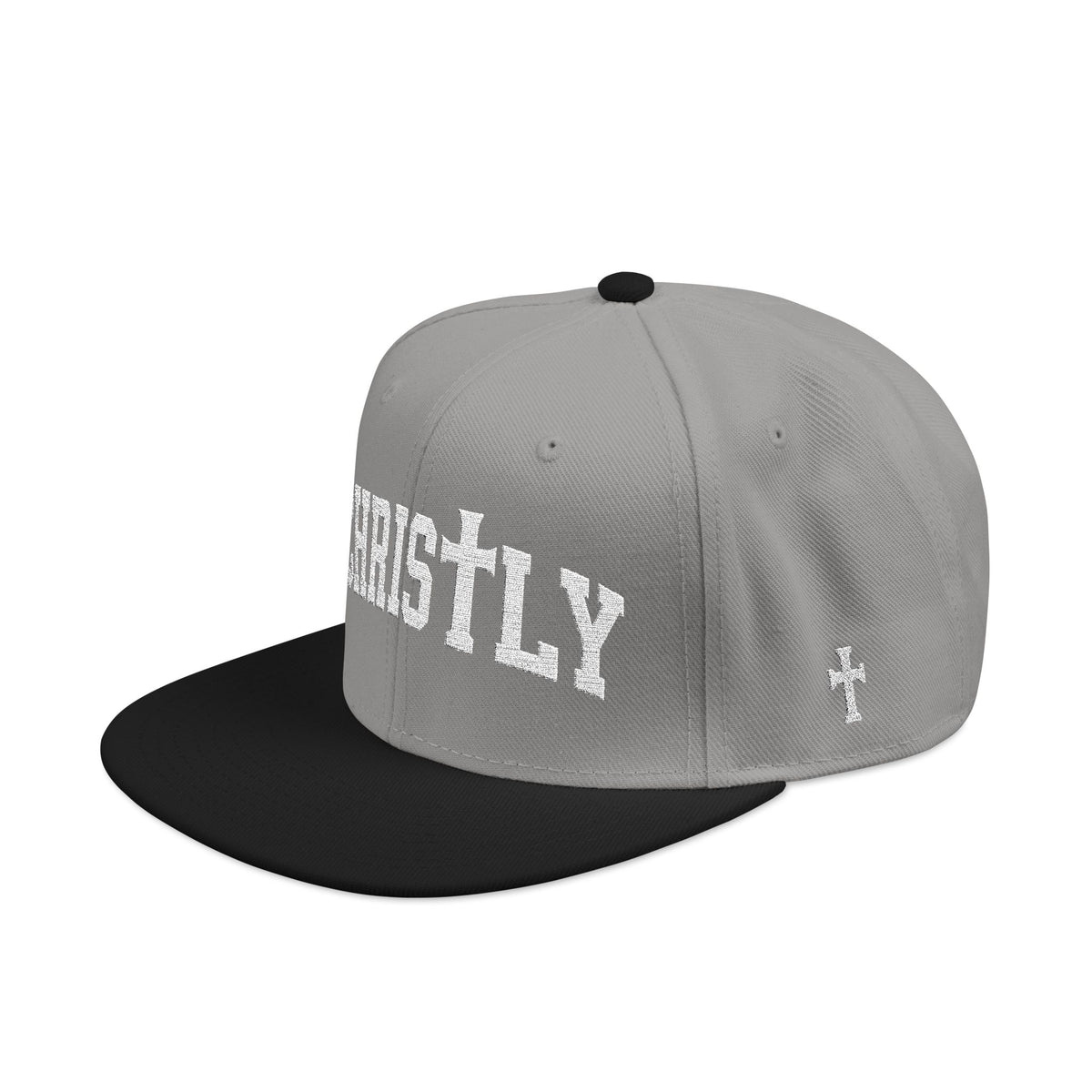 Embroidered 'Christly' Snapback Hat – Gothic Cross Streetwear Cap