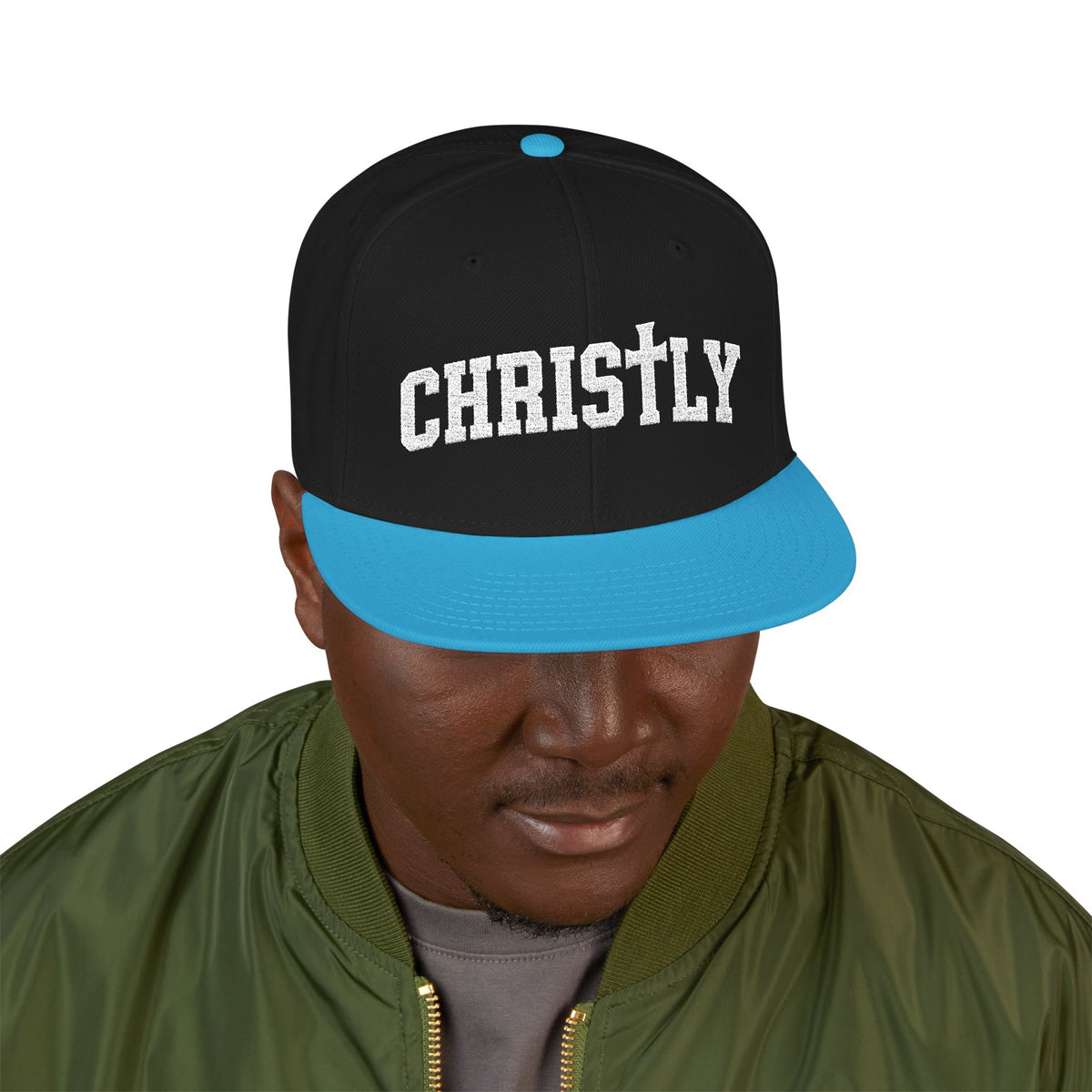 Embroidered 'Christly' Snapback Hat – Gothic Cross Streetwear Cap