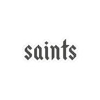 Saints Gothic Script Kiss-Cut Sticker — Black Retro Lettering Decal