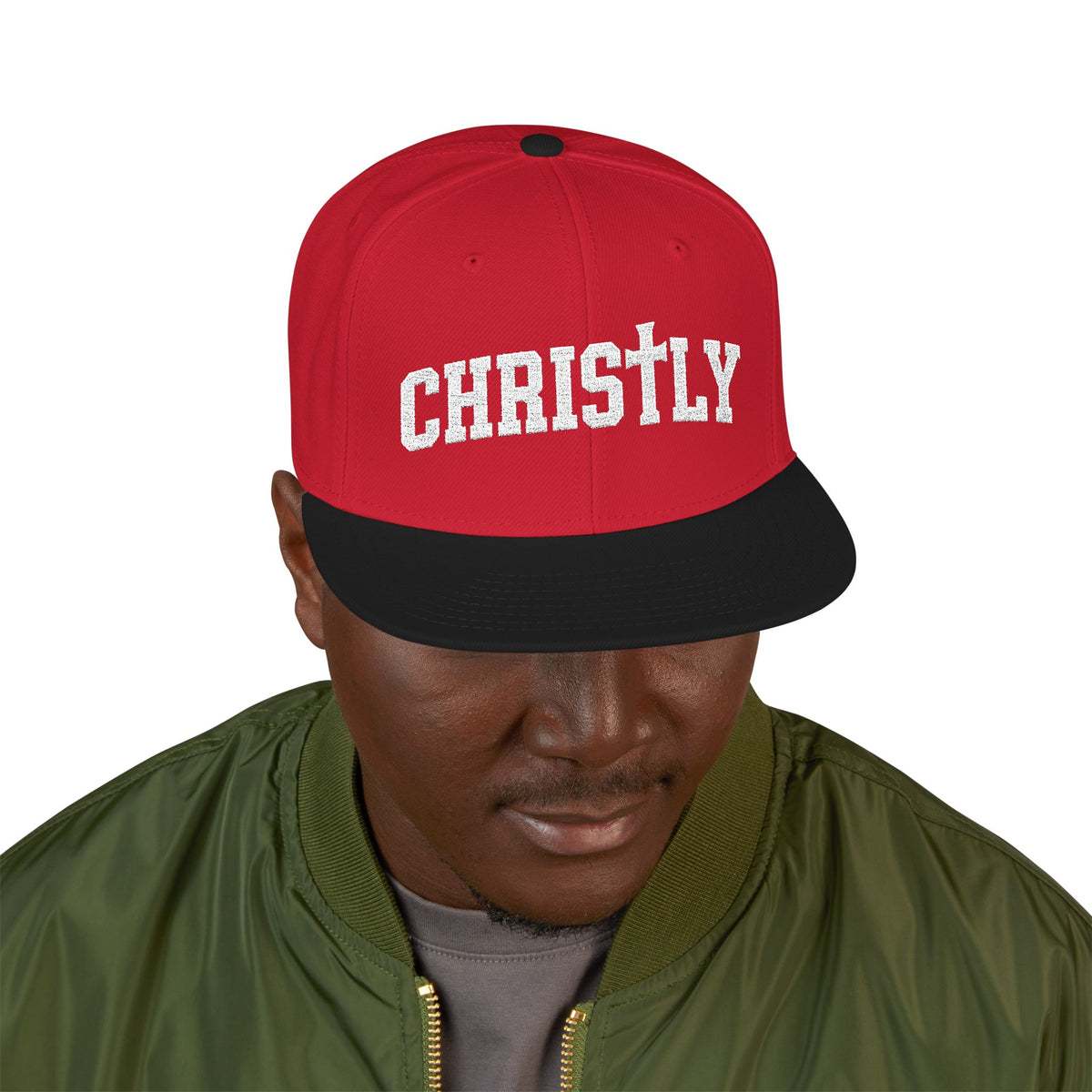 Embroidered 'Christly' Snapback Hat – Gothic Cross Streetwear Cap