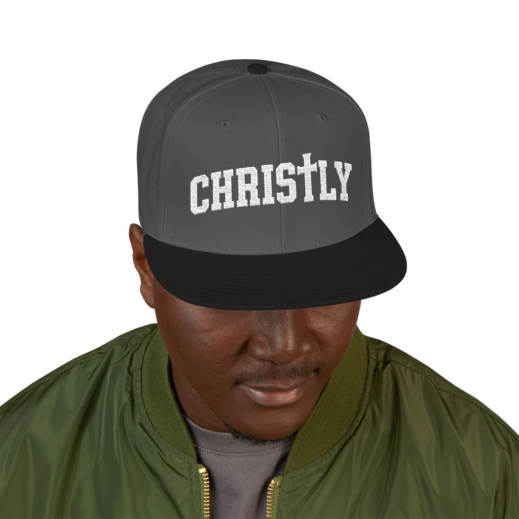 Embroidered 'Christly' Snapback Hat – Gothic Cross Streetwear Cap
