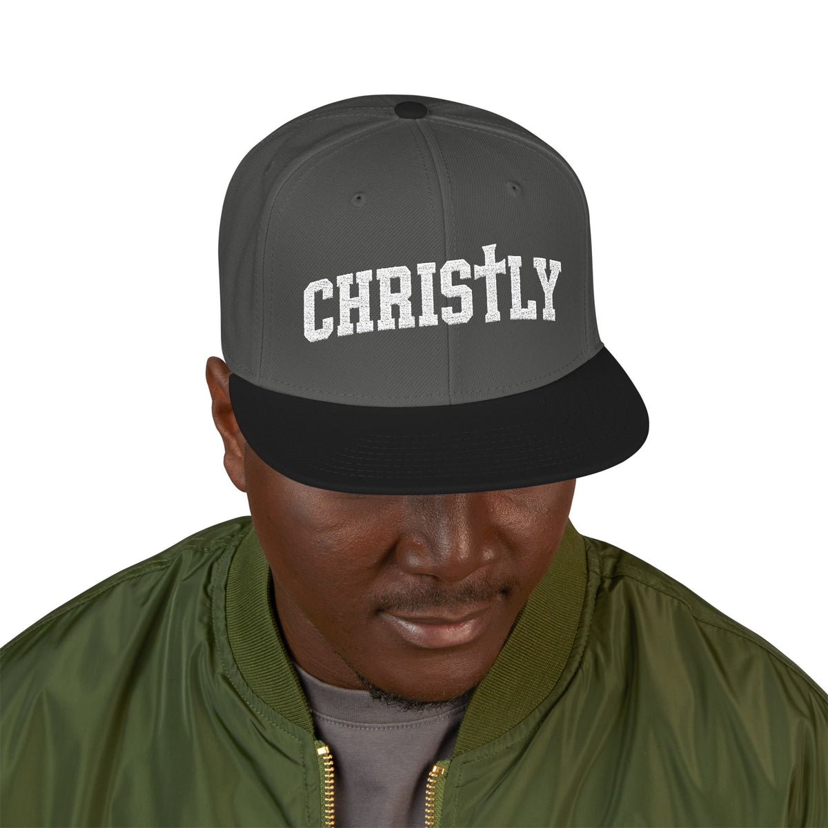 Embroidered 'Christly' Snapback Hat – Gothic Cross Streetwear Cap