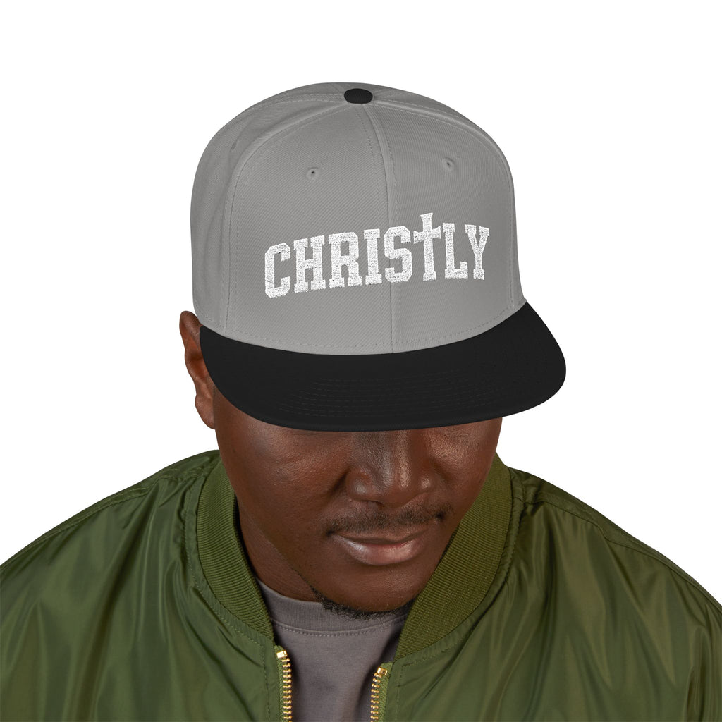 Embroidered 'Christly' Snapback Hat – Gothic Cross Streetwear Cap