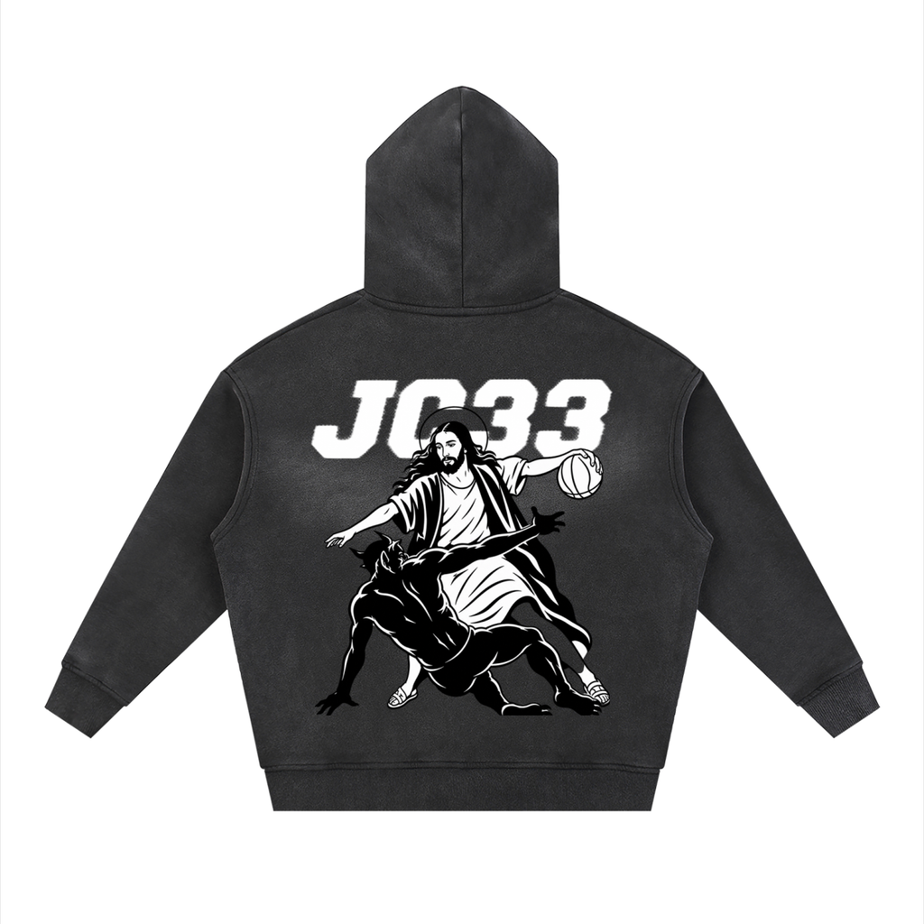 Sunfade Two-way Zipper Boxy Fleece Hoodie