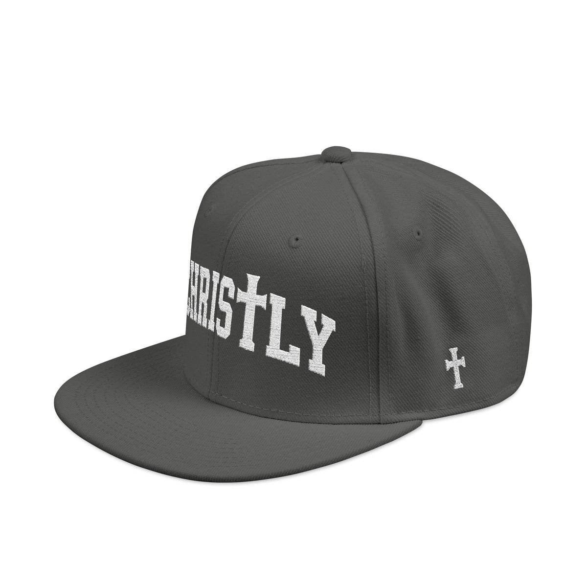 Embroidered 'Christly' Snapback Hat – Gothic Cross Streetwear Cap