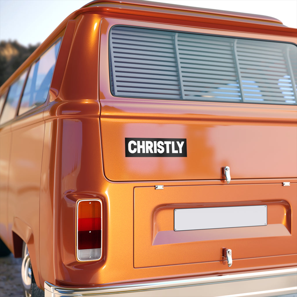 Christly Bumper Sticker — Bold Black & White Faith Decal