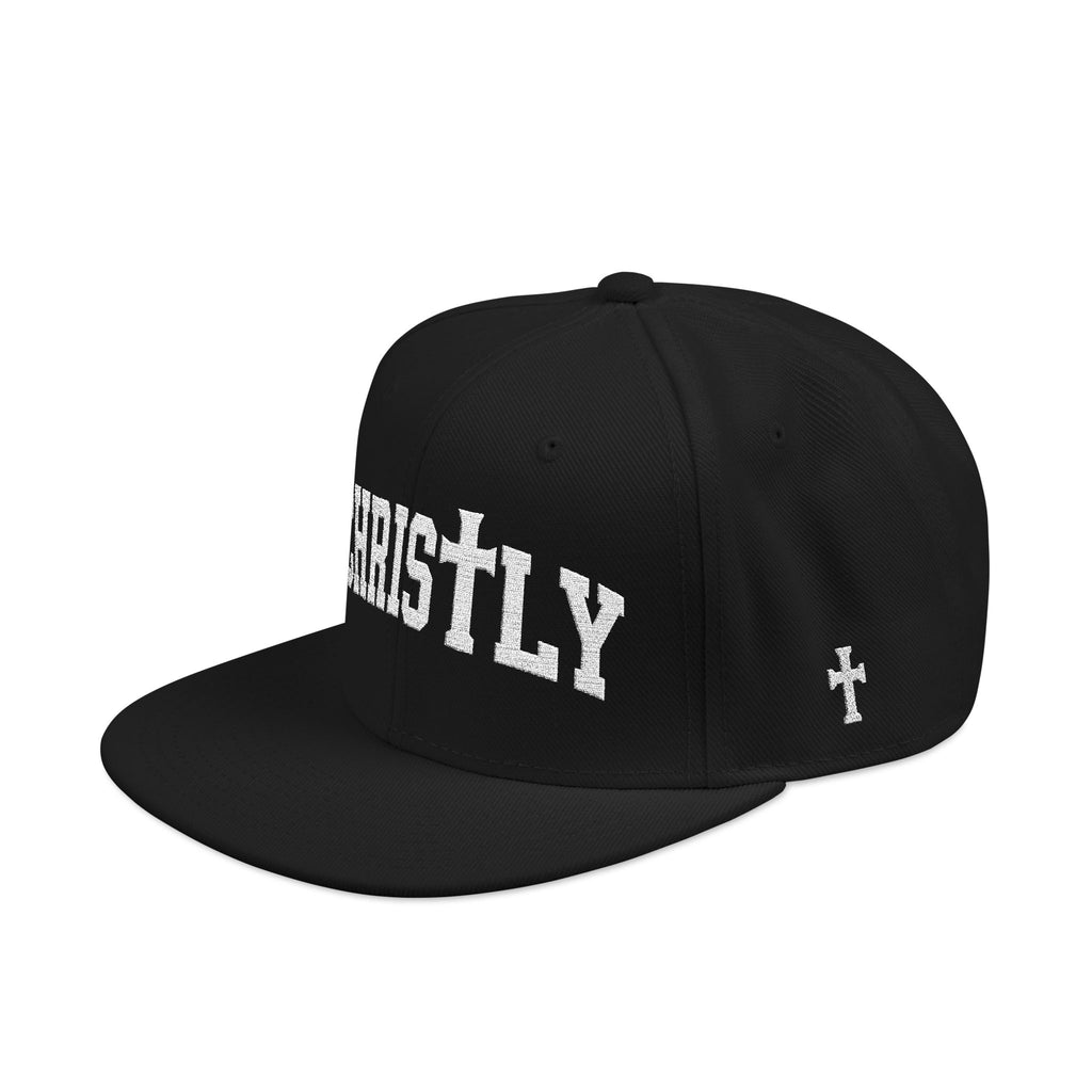 Embroidered 'Christly' Snapback Hat – Gothic Cross Streetwear Cap