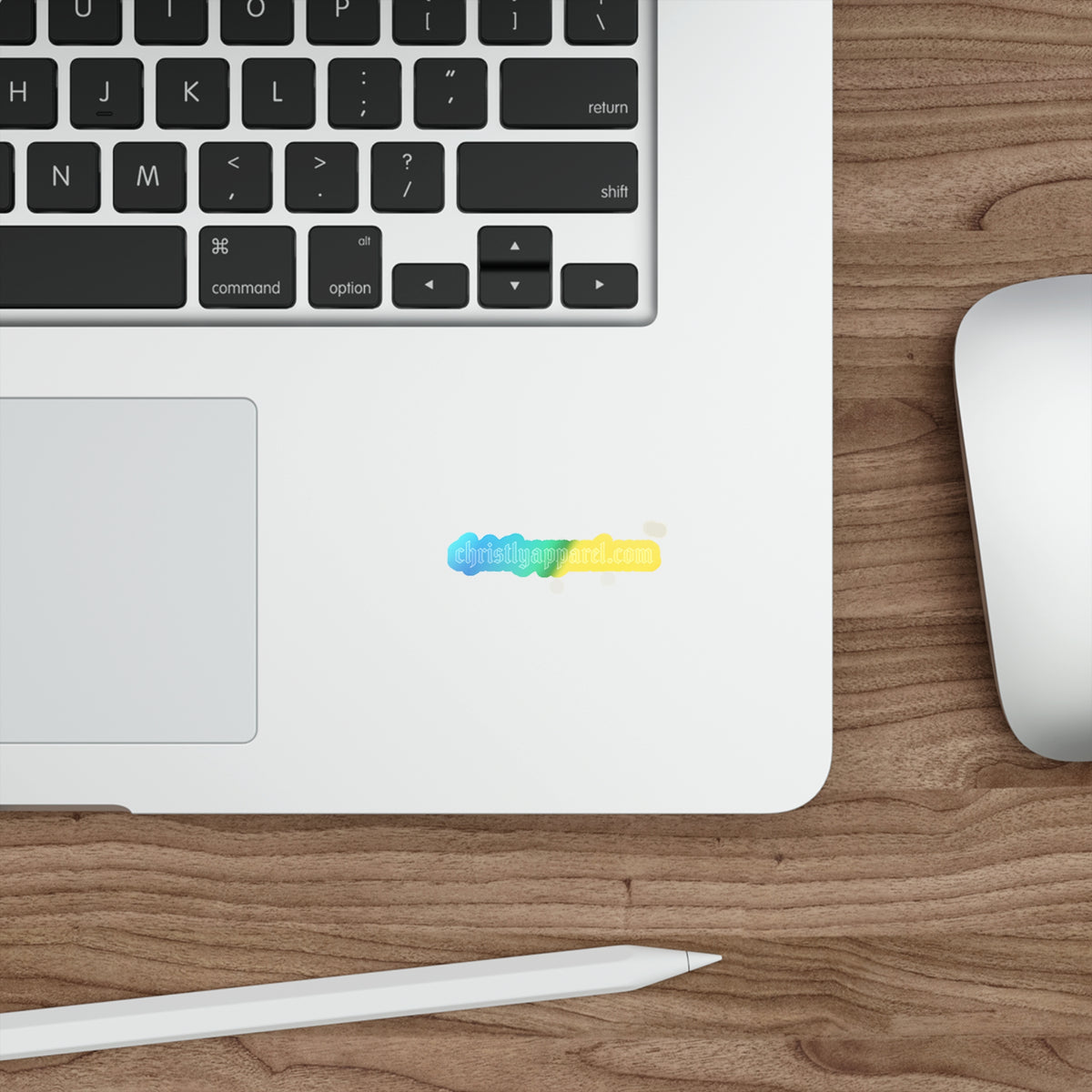 Holographic Die-Cut Sticker — 'christlyapparel.com' Rainbow Chrome Skateboard Decal