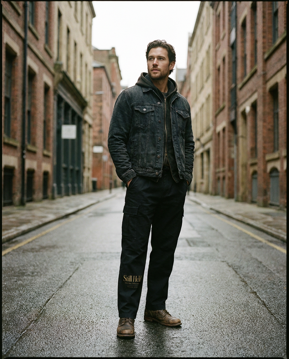 Model wearing the Still Held Cargo Pants
