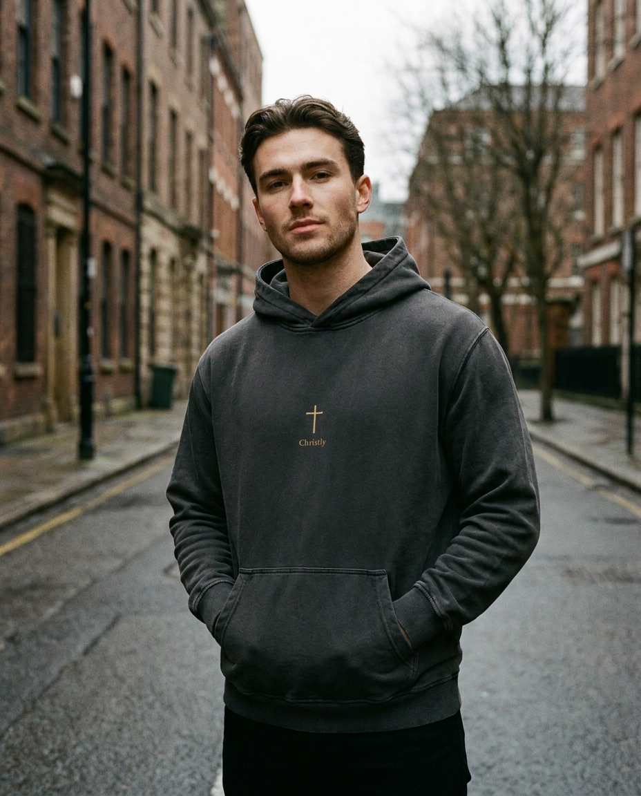 Model wearing the Still Held Hoodie