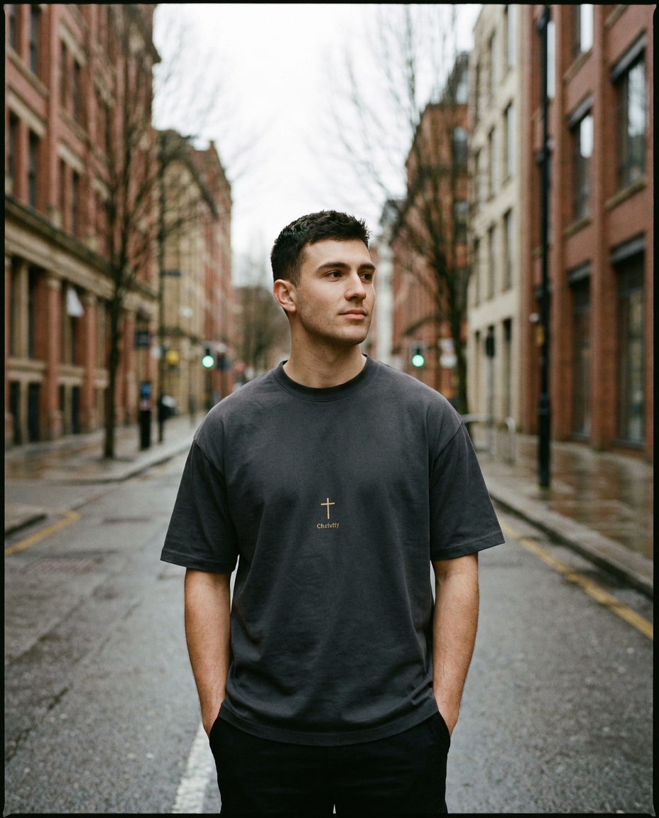 Model wearing the Still Held Tee